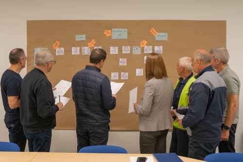 VSM_value_stream_mapping_realisee_avec_equipe_terrain_et_post_it_pre-imprimes