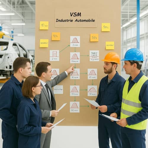 VSM_value_stream_mapping_realisee_avec_equipe_terrain_et_post_it_pre-imprimes