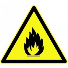 Panneau Danger triangulaire "Matières inflammables"