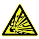 Panneau Danger triangulaire "Matières explosives"