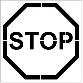 Pochoir "Stop" - Pictogramme au sol