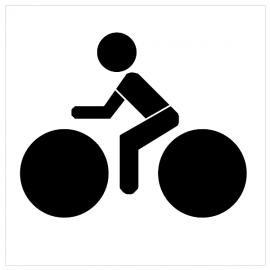 Pochoir "Réservé aux cyclistes" - Pictogrammes au sol
