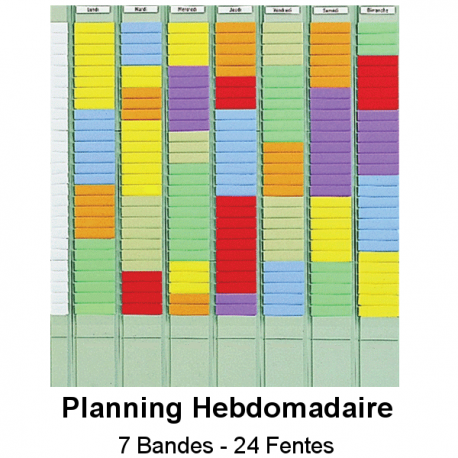 Planning à fiches en T Hebdomadaire