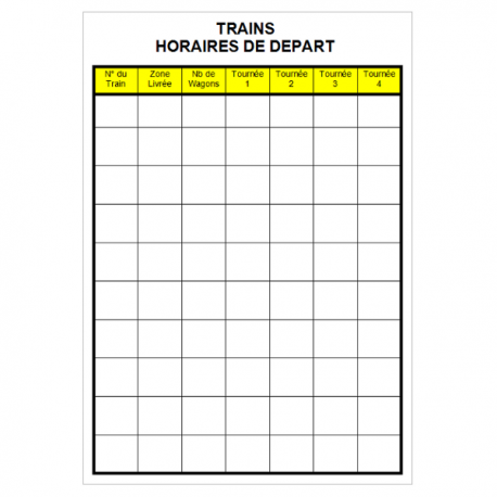 Horaires de départ Trains 120x90