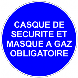 Casque de sécurité et masque à gaz obligatoires