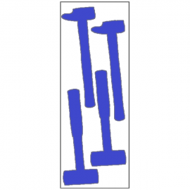 Silhouettes outils adhésives - Marteau et maillet - Shadow board