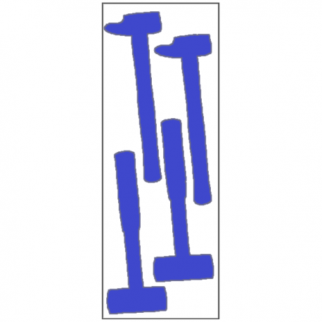 Silhouettes outils adhésives - Marteau et maillet - Shadow board