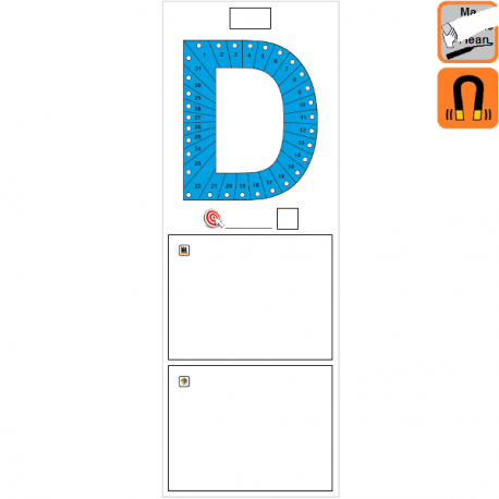 Indicateur Visuel Délai "D" magnétique, effaçable à sec