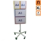 Totem 4 XL (extra large) 4 faces rotatif, magnetique sur roulettes - Tableau de communication