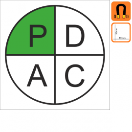 Magnets PDCA 50x50mm - P en Vert