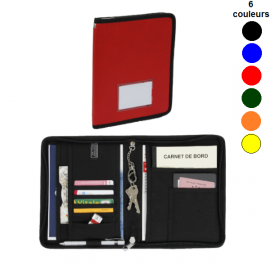 Porte-documents en toile induite 195mm x 250mm avec porte-clés et porte-carte en couverture