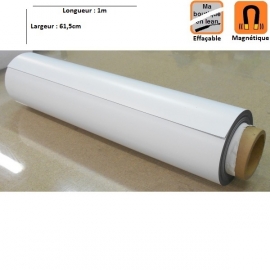 Rouleau magnétique Blanc Effaçable à découper H615mm x L 1m x 850µ