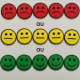 Lot de 5 Smileys ronds simples faces magnétiques de 30mm