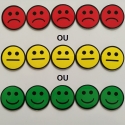 Lot de 5 Smileys ronds simples faces magnétiques de 30mm