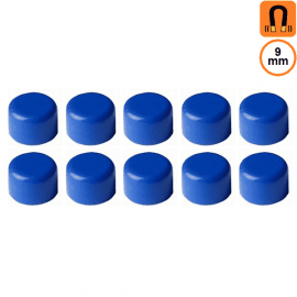 10 aimants bleus - Diamètre 9mm