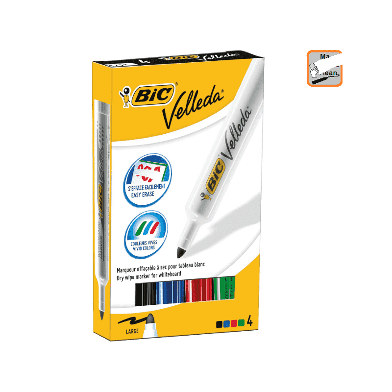 Marqueur pour tableau blanc effacable à sec - Bic Velleda - 8