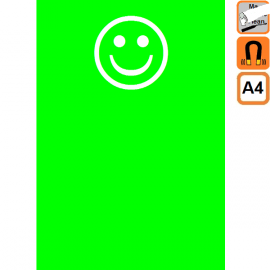 Smiley Vert A4 magnétique effaçable