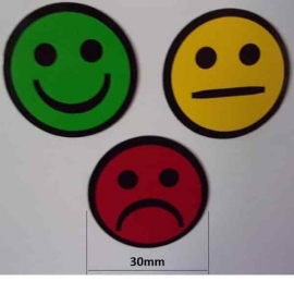 Lot de 3 Smileys ronds simples faces magnétiques de 30mm