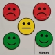 Lot de 5 Smileys ronds simples faces magnétiques de 50mm