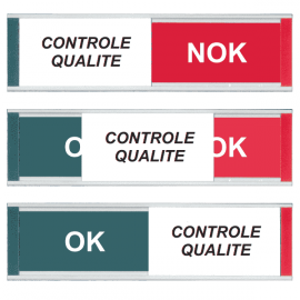 Grand Modèle Plaque de Porte - Contrôle Qualité - OK-NOK - Vert / Rouge