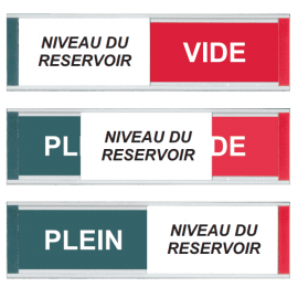 Grand Modèle Plaque de Porte - Niveau du Réservoir - Plein Vert / Vide Rouge