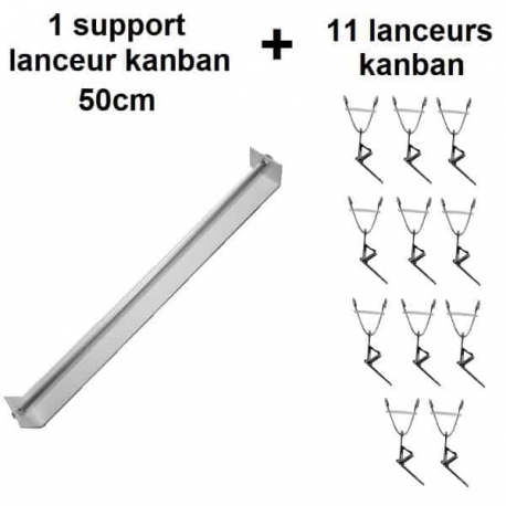 Ensemble avec 1 support 50cm + 11 Lanceurs Kanban