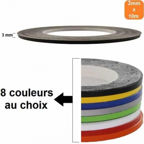 Rouleau adhésif magnétique, lot de 6, 5 m, dévidoir, bande