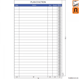 Visuel Plan d'action L avec PDCA magnétiqe effaçable à sec - 34 x 95,5cm