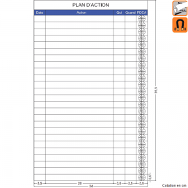 Visuel Plan d'action avec PDCA magnétiqe effaçable à sec - 34 x 95,5cm