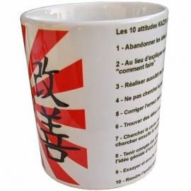 Tasse à café - Mug Kaizen - Amélioration Continue avec les 10 attitudes KAIZEN