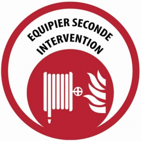 Badge ESI Rouge -Equipier Seconde Intervention - Rond 55mm avec épingle