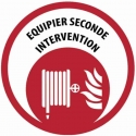 Badge ESI Rouge -Equipier Seconde Intervention - Rond 55mm avec épingle