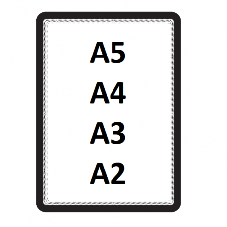 Cadre affichage souple magnétique sans fond A5, A4, A3 et A2