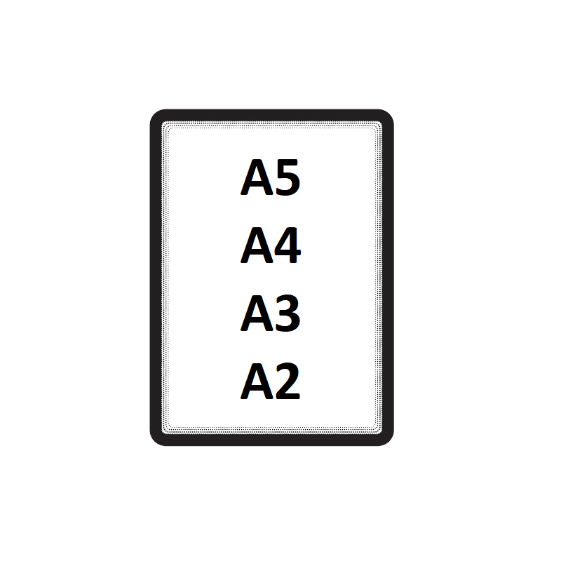 Cadre affichage souple magnétique sans fond A5, A4, A3 et A2