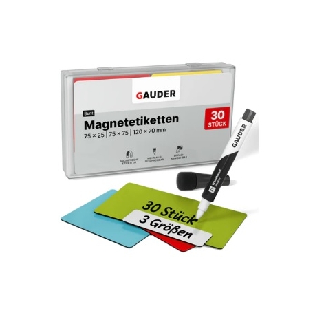 30 étiquettes Scrum Board Magnétiques Effaçables multicolors 75x75mm, 75x25mm et 120x70mm