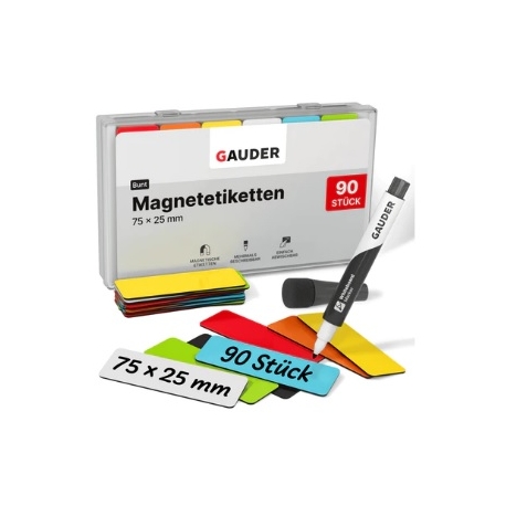 90 étiquettes Scrum Board Magnétiques Effaçables multicolors 75x25mm