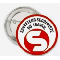 Badge SST Rouge -Sauveteur Secouriste du Travail- Rond 55mm avec épingle