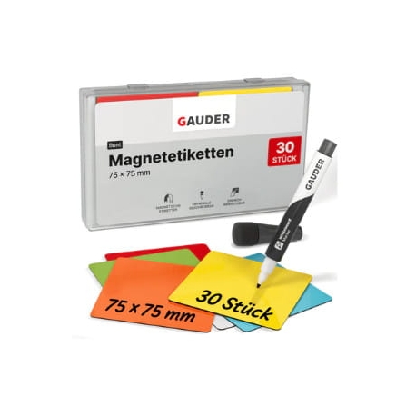 30 étiquettes Scrum Board Magnétiques Effaçables multicolors 75x75mm
