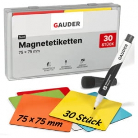 30 étiquettes post-it Scrum Board Magnétiques Effaçables multicolors 75x75mm