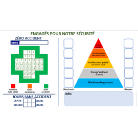 Croix + pyramide sécurité magnétique, rigide et effaçable A4, A3 ou A2