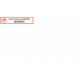 Etiquette 12x2cm Stockage sur Armoire INTERDIT