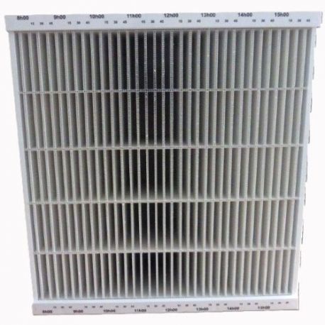 Séquenceur Kanban Akilux blanc avec coffrage PVC blanc - 5 lignes x 32 colonnes