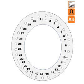Indicateur Visuel Blanc "O" magnétique, effaçable à sec - A4