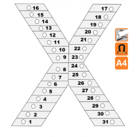 Indicateur Visuel Blanc "X" magnétique, effaçable à sec - A4
