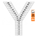 Indicateur Visuel Blanc "Y" magnétique, effaçable à sec - A4