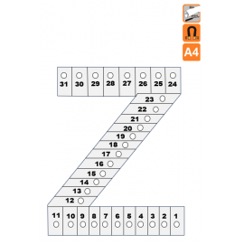 Indicateur Visuel Blanc "Z" magnétique, effaçable à sec - A4