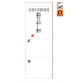 Indicateur Visuel "T" magnétique, effaçable à sec