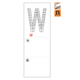 Indicateur Visuel "W" magnétique, effaçable à sec