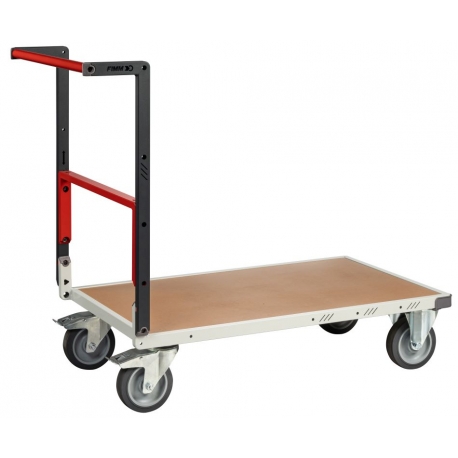 Chariot FIMM dos repliable 1000x600mm plateau mélaminé roues TPE 400kg