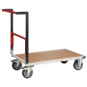Chariot FIMM dos repliable 1000x600mm plateau mélaminé roues TPE 400kg